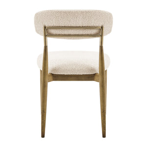 New Pacific Direct Verna Boucle Dining Side Chair Set Of 2 – Luxe Beige Fabric, Mid-century Design With Brass Accents Palladian Beige 100% Polyester (Recycled) 3900135-613-npd