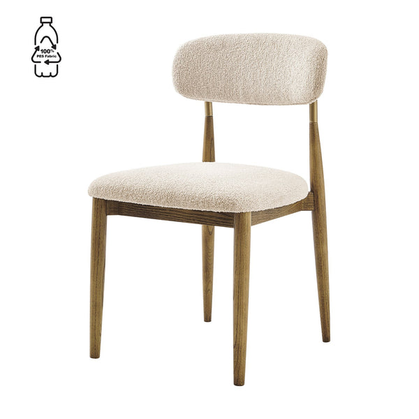 New Pacific Direct Verna Boucle Dining Side Chair Set Of 2 – Luxe Beige Fabric, Mid-century Design With Brass Accents Palladian Beige 100% Polyester (Recycled) 3900135-613-npd