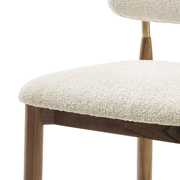 New Pacific Direct Verna Boucle Counter Stool In Palladian Beige – Chic Mid-century Design With Brass-capped Frame Palladian Beige 100% Polyester (Recycled) 3900136-613-npd
