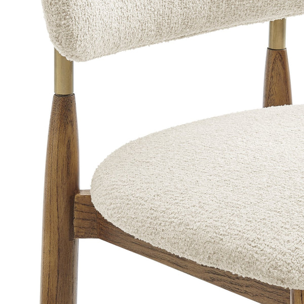 New Pacific Direct Verna Boucle Counter Stool In Palladian Beige – Chic Mid-century Design With Brass-capped Frame Palladian Beige 100% Polyester (Recycled) 3900136-613-npd