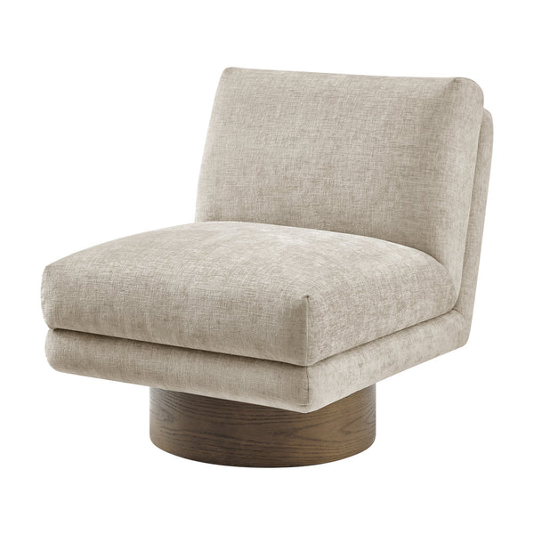 New Pacific Direct Zenda Elegant Chenille Swivel Accent Chair With Plush Comfort And Stylish Wooden Base For Living Rooms Millburry Beige 100% Polyester 3900137-706-npd