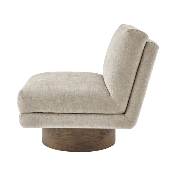 New Pacific Direct Zenda Elegant Chenille Swivel Accent Chair With Plush Comfort And Stylish Wooden Base For Living Rooms Millburry Beige 100% Polyester 3900137-706-npd