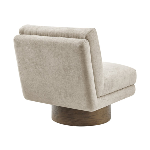New Pacific Direct Zenda Elegant Chenille Swivel Accent Chair With Plush Comfort And Stylish Wooden Base For Living Rooms Millburry Beige 100% Polyester 3900137-706-npd