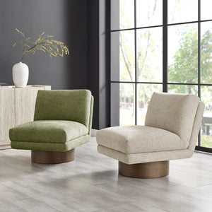 New Pacific Direct Zenda Elegant Chenille Swivel Accent Chair With Plush Comfort And Stylish Wooden Base For Living Rooms Millburry Beige 100% Polyester 3900137-706-npd