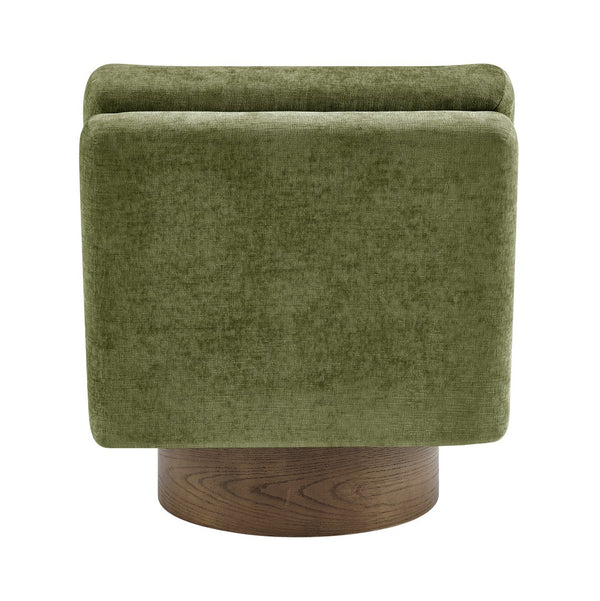 New Pacific Direct Zenda Elegant Chenille Swivel Accent Chair With Plush Comfort And Stylish Wooden Base For Living Rooms Millburry Green 100% Polyester 3900137-707-npd