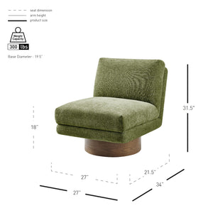 New Pacific Direct Zenda Elegant Chenille Swivel Accent Chair With Plush Comfort And Stylish Wooden Base For Living Rooms Millburry Green 100% Polyester 3900137-707-npd
