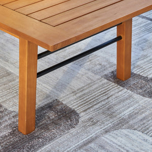Homeroots 48" Natural Solid Wood Outdoor Coffee Table  Wood 390014