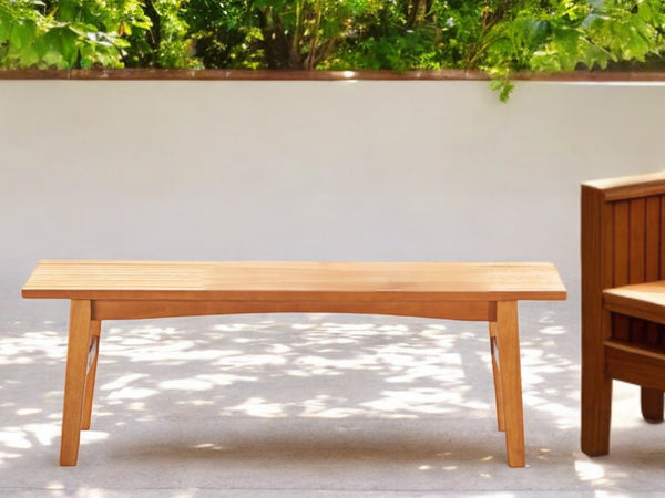 Homeroots 48" Golden Brown Solid Wood Outdoor Coffee Table  Wood 390015