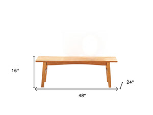 Homeroots 48" Golden Brown Solid Wood Outdoor Coffee Table  Wood 390015