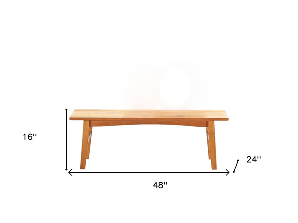 Homeroots 48" Golden Brown Solid Wood Outdoor Coffee Table  Wood 390015