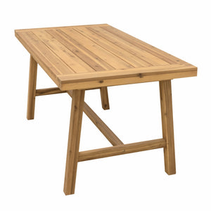 Homeroots 59" Natural Solid Wood Outdoor Dining Table  Wood 390031