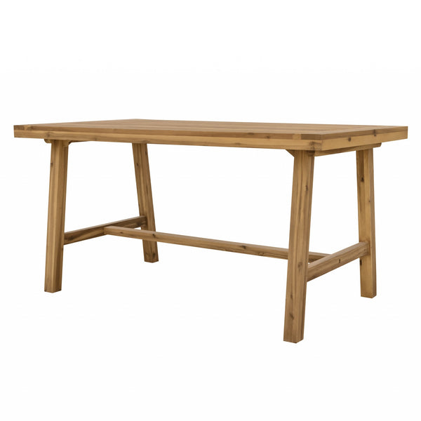 Homeroots 59" Natural Solid Wood Outdoor Dining Table  Wood 390031