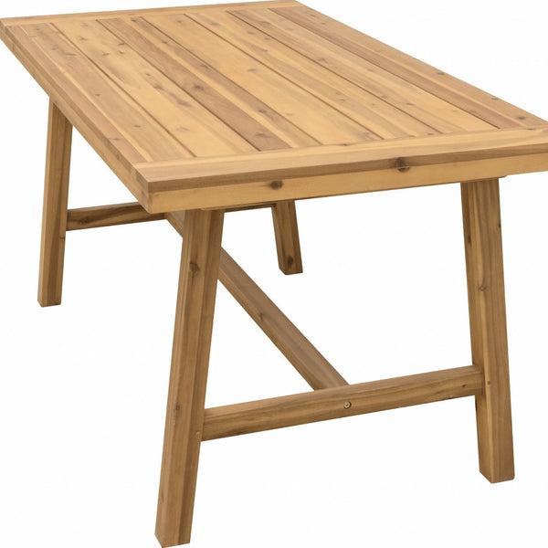 Homeroots 59" Natural Solid Wood Outdoor Dining Table  Wood 390031