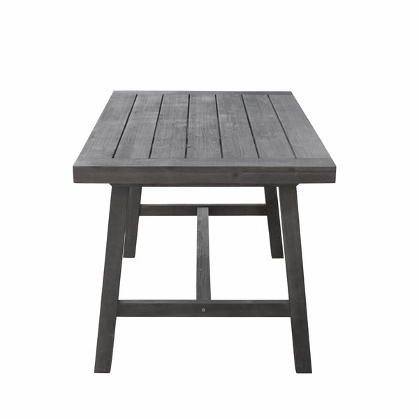 Homeroots Dark Grey Dining Table With Leg Support  Wood 390032