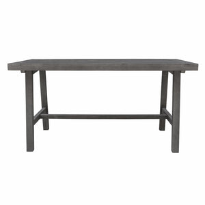 Homeroots Dark Grey Dining Table With Leg Support  Wood 390032