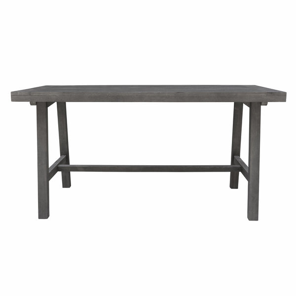 Homeroots Dark Grey Dining Table With Leg Support  Wood 390032
