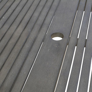 Homeroots Dark Grey Dining Table With Leg Support  Wood 390032