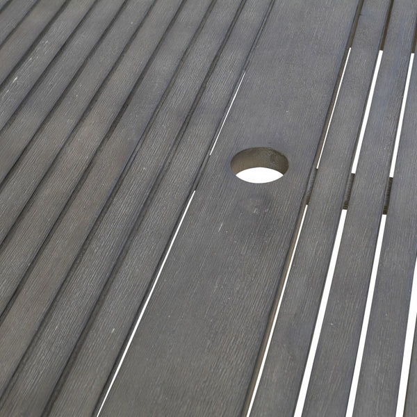 Homeroots Dark Grey Dining Table With Leg Support  Wood 390032