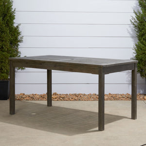 Homeroots 59" Gray Solid Wood Outdoor Dining Table With Umbrella Hole  Wood 390034