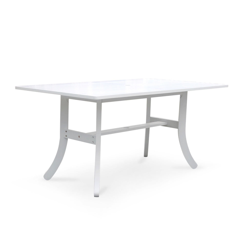Homeroots White Dining Table With Curved Legs  Wood 390038
