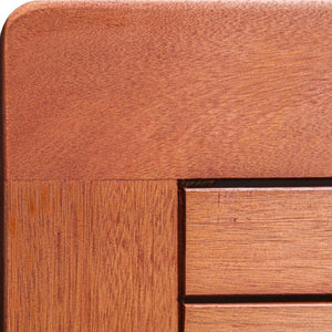 Homeroots 35" Natural Square Solid Wood With Umbrella Hole  Wood 390039