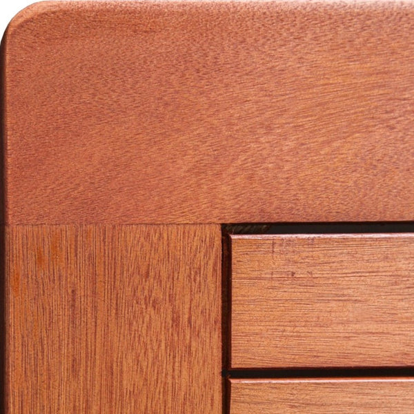 Homeroots 35" Natural Square Solid Wood With Umbrella Hole  Wood 390039