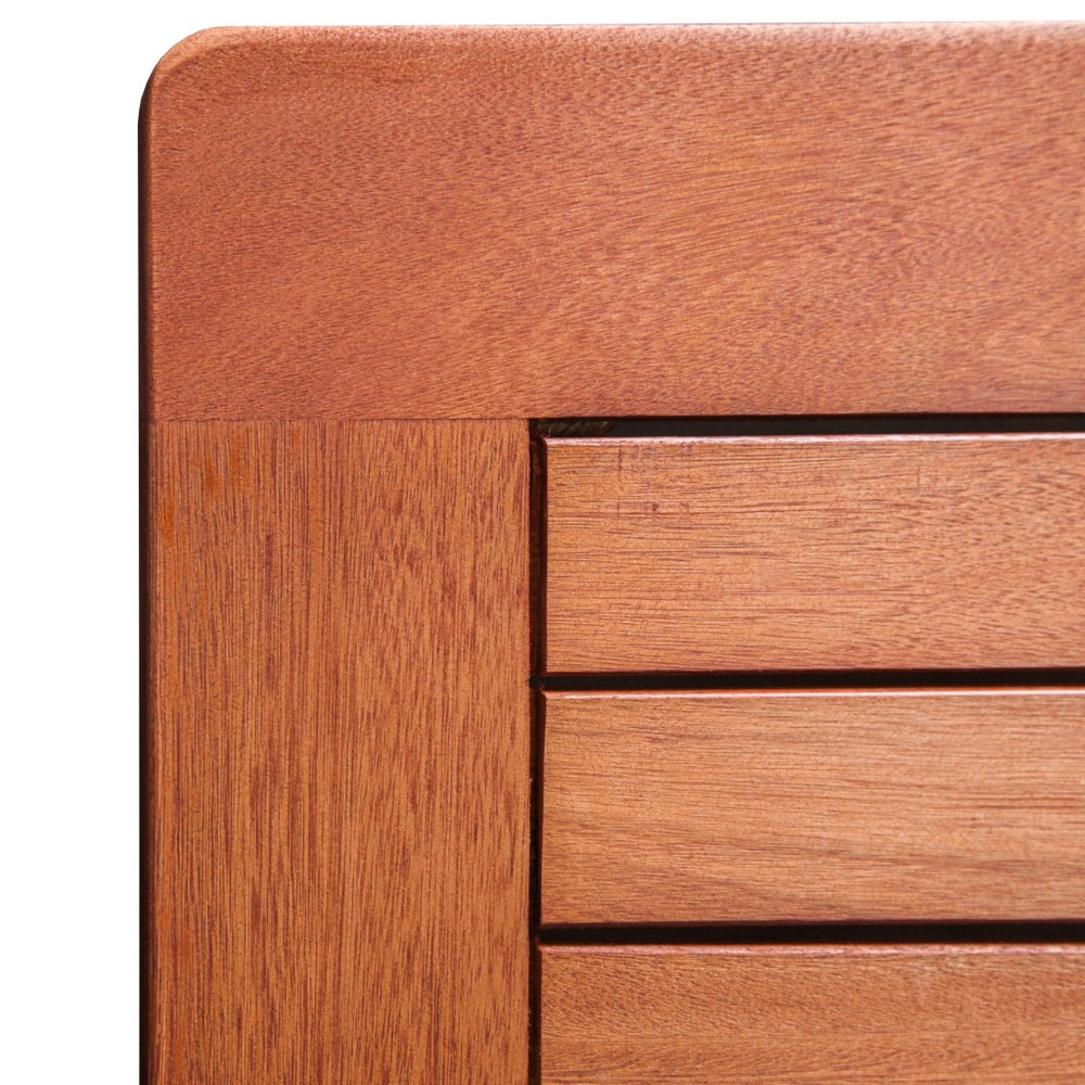 Homeroots 35" Natural Square Solid Wood With Umbrella Hole  Wood 390039