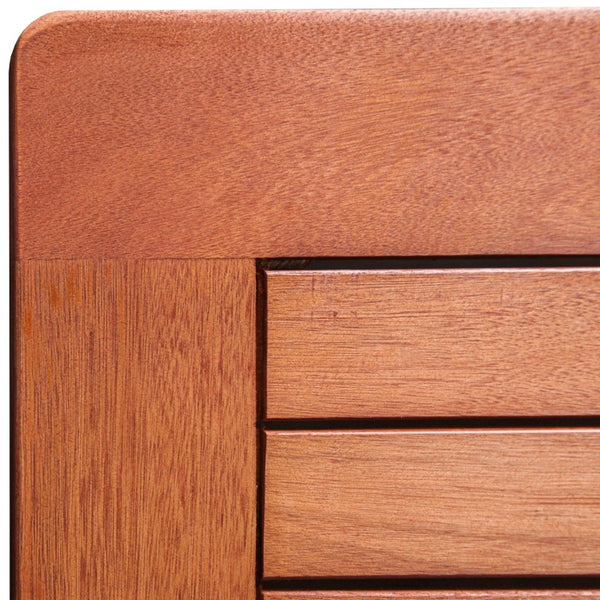 Homeroots 35" Natural Square Solid Wood With Umbrella Hole  Wood 390039