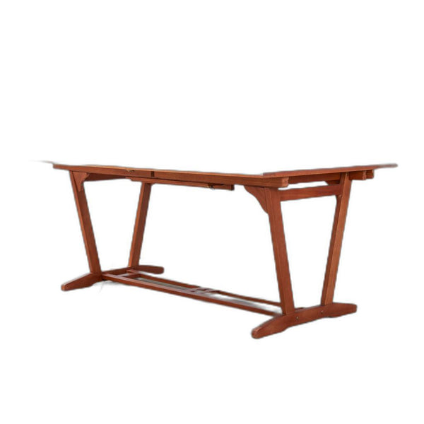 Homeroots 91" Brown Solid Wood Extendable Outdoor Dining Table With Umbrella Hole  Wood 390042