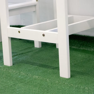 Homeroots 24" White Square Solid Wood Outdoor Bar Table  Wood 390044