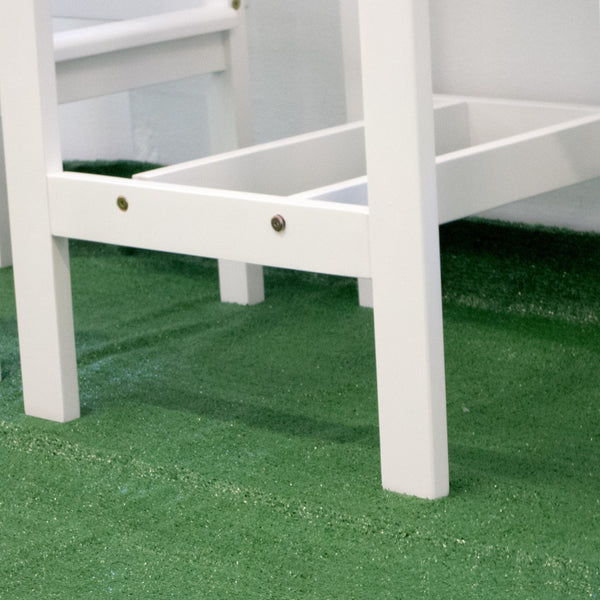 Homeroots 24" White Square Solid Wood Outdoor Bar Table  Wood 390044
