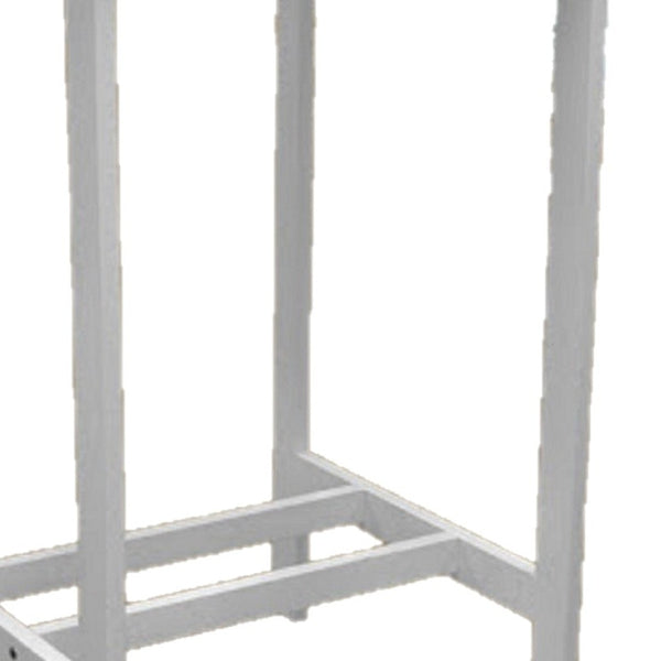 Homeroots 24" White Square Solid Wood Outdoor Bar Table  Wood 390044