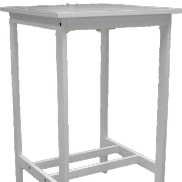 Homeroots 24" White Square Solid Wood Outdoor Bar Table  Wood 390044