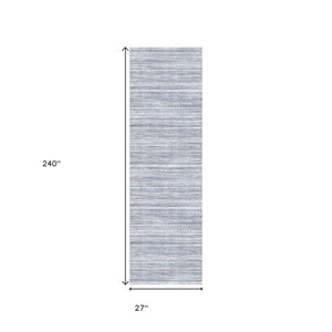 HomeRoots 20' Navy Blue Abstract Runner Rug - Handcrafted Turkish Design for Hallways & Entryways, Soft & Durable 2' x 20' 390063