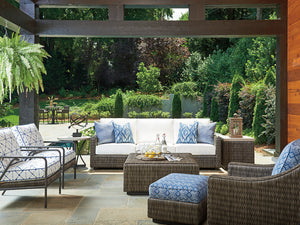 Lexington Tommy Bahama Outdoor 3900 Cocktail Table - Sophisticated Driftwood Gray Wicker With Durable Weatherstone Top For Outdoor Elegance Driftwood Wood 3900-947