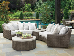 Lexington Tommy Bahama Outdoor 3900 Cocktail Table - Sophisticated Driftwood Gray Wicker With Durable Weatherstone Top For Outdoor Elegance Driftwood Wood 3900-943