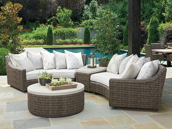 Lexington Tommy Bahama Outdoor 3900 Cocktail Table - Sophisticated Driftwood Gray Wicker With Durable Weatherstone Top For Outdoor Elegance Driftwood Wood 3900-943