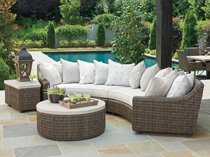 Lexington Tommy Bahama Outdoor 3900 Cocktail Table - Sophisticated Driftwood Gray Wicker With Durable Weatherstone Top For Outdoor Elegance Driftwood Wood 3900-943