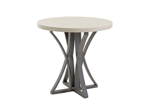Lexington Tommy Bahama Outdoor 3900-873 Stylish High/Low Bistro Table With Durable Weatherstone Top And Elegant Woven Wicker Design Driftwood Wood 3900-873