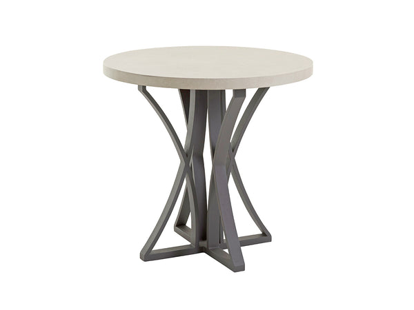 Lexington Tommy Bahama Outdoor 3900-873 Stylish High/Low Bistro Table With Durable Weatherstone Top And Elegant Woven Wicker Design Driftwood Wood 3900-873