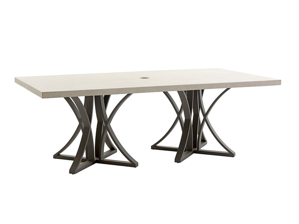 Lexington Tommy Bahama Outdoor 3900 Dining Table With Stylish Weatherstone Top And Durable Aluminum Base For Elegant Outdoor Spaces Driftwood Wood 3900-876c