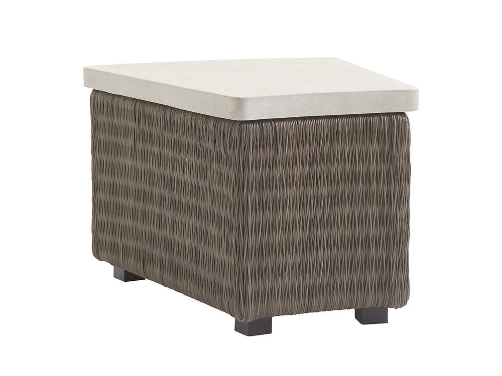 Lexington Tommy Bahama Outdoor 3900-950 Accent Table - Stylish All-weather Wicker With Weatherstone Top For Elegant Outdoor Spaces Driftwood Wood 3900-950