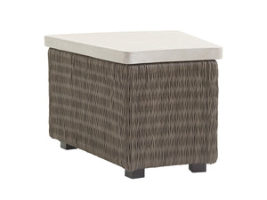 Lexington Tommy Bahama Outdoor 3900-950 Accent Table - Stylish All-weather Wicker With Weatherstone Top For Elegant Outdoor Spaces Driftwood Wood 3900-950