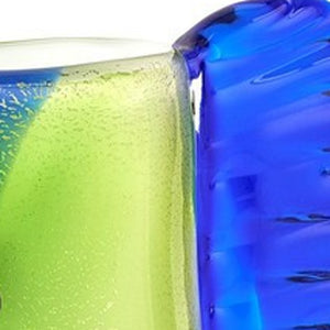 Homeroots 13" Blue And Green Murano Glass Modern Abstract Face Tabletop Sculpture  Murano Glass 390103