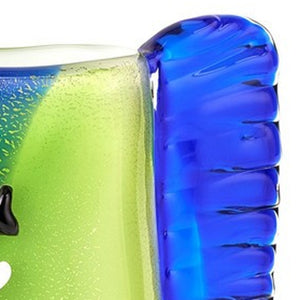 Homeroots 13" Blue And Green Murano Glass Modern Abstract Face Tabletop Sculpture  Murano Glass 390103