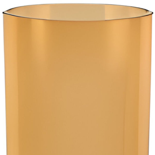 HomeRoots 11" Amber and Clear Lead-Free Crystal Table Vase - Modern Elegance for Floral Arrangements & Decor 390105