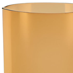 HomeRoots 11" Amber and Clear Lead-Free Crystal Table Vase - Modern Elegance for Floral Arrangements & Decor 390105