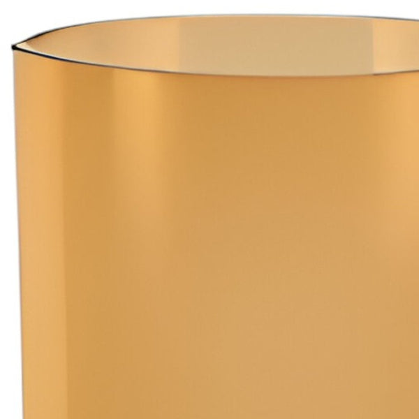 HomeRoots 11" Amber and Clear Lead-Free Crystal Table Vase - Modern Elegance for Floral Arrangements & Decor 390105