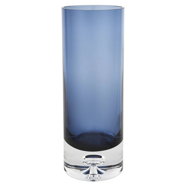 Homeroots Glass Blue Ombre Cylinder Decorative Bottles  Crystal Glass 390106