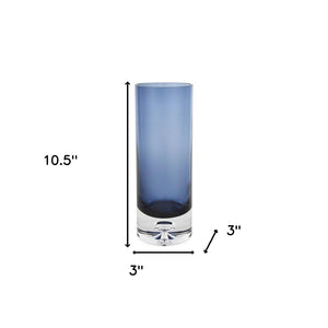 Homeroots Glass Blue Ombre Cylinder Decorative Bottles  Crystal Glass 390106